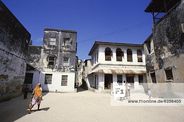 Ostafrika  waschen  Gebäude  Stadt  weiß  typisch  Afrika  Markt  Tansania  Sansibar
