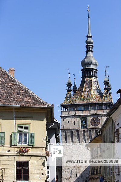 Uhrturm  Sighisoara  UNESCO Weltkulturerbe  Siebenbürgen  Rumänien  Europa