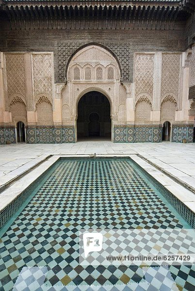 Ben Youssef Medersa (Koranic School)  UNESCO World Heritage Site  Marrakech (Marrakesh)  Morocco  North Africa  Africa