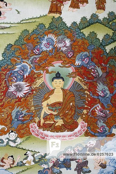 Versuchung streichen streicht streichend anstreichen anstreichend umgeben Asien Bhaktapur Buddha Nepal