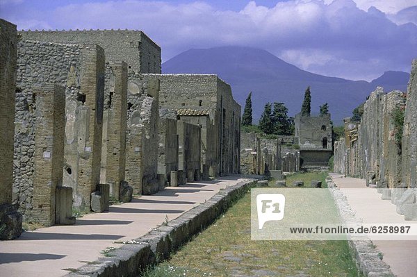 Europa  Gebäude  Stadt  fließen  reparieren  Berg  Menschen im Hintergrund  Hintergrundperson  Hintergrundpersonen  Werbung  UNESCO-Welterbe  Asche  begraben  Kampanien  Italien  römisch