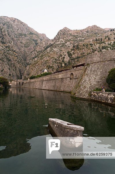Kotor city walls  Bay of Kotor  UNESCO World Heritage Site  Montenegro  Europe