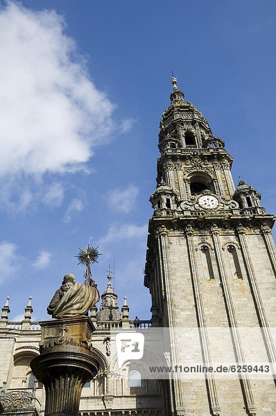 Europa  Kathedrale  Stadtplatz  Ansicht  UNESCO-Welterbe  Galicien  Santiago de Compostela  Spanien