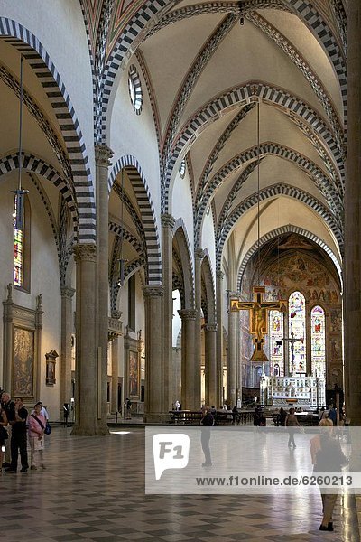 Nave of Church of Santa Maria Novella  Florence  UNESCO World Heritage Site  Tuscany  Italy  Europe