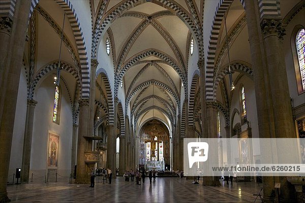 Nave of Church of Santa Maria Novella  Florence  UNESCO World Heritage Site  Tuscany  Italy  Europe