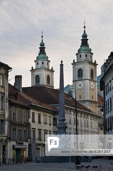 Europa Straße Stadt Kathedrale Ansicht vorwärts alt Slowenien