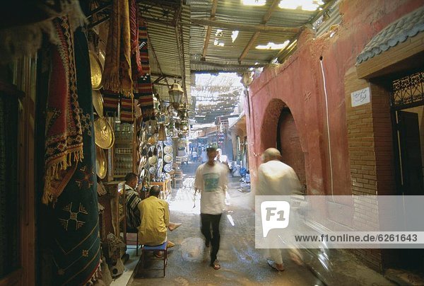 The souk in the medina  Marrakech (Marrakesh)  Morocco  North Africa  Africa