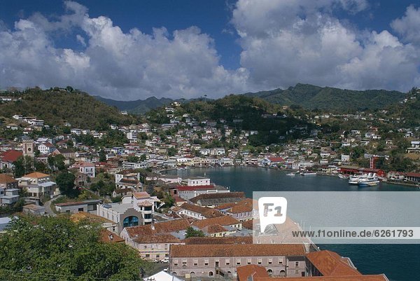 Karibik Westindische Inseln Mittelamerika Ansicht Festung Grenada Hauptstadt Georgetown alt