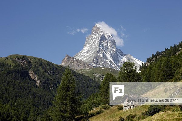 The Matterhorn near Zermatt  Valais  Swiss Alps  Switzerland  Europe