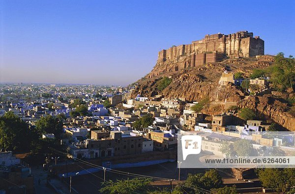 über Hügel Festung Indien Jodhpur Rajasthan