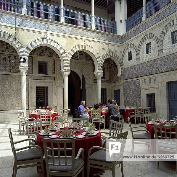 Restaurant inside the Medina  Tunis  Tunisia  North Africa  Africa