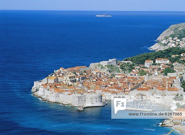 Stadt Ansicht Luftbild Fernsehantenne Kroatien Dubrovnik alt