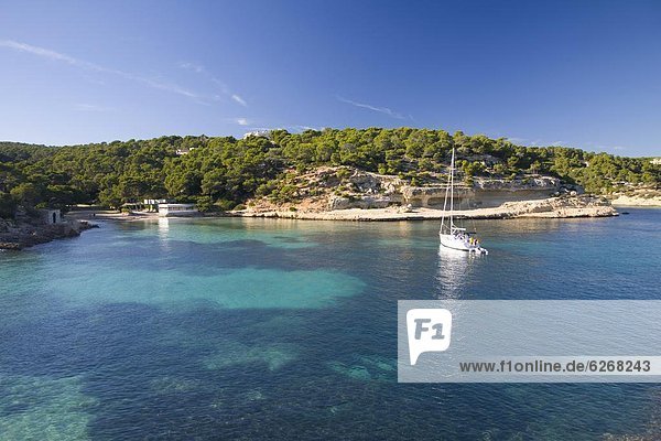 nahe Wasser Europa Eingang Ansicht Mallorca türkis Balearen Balearische Inseln Spanien