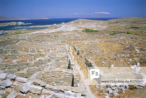 Ruine Insel Heiligkeit Kykladen Delos Griechenland
