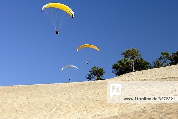 Drachenflieger  Drachen  Frankreich  Europa  über  hängen  Düne  Aquitanien  Gironde