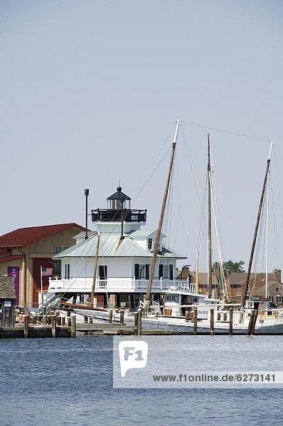 Typische historische Leuchtturm gerettet und brachte in der Chesapeake Bay Maritime Museum  St. Michaels  Talbot County  Miles River  Chesapeake Bay Area  Maryland  USA  Nordamerika