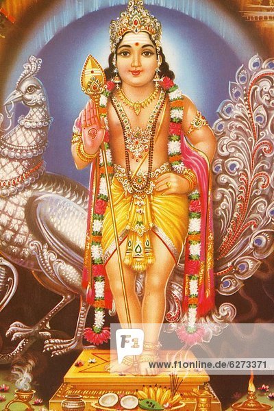 Picture of Hindu god Subramania India Asia