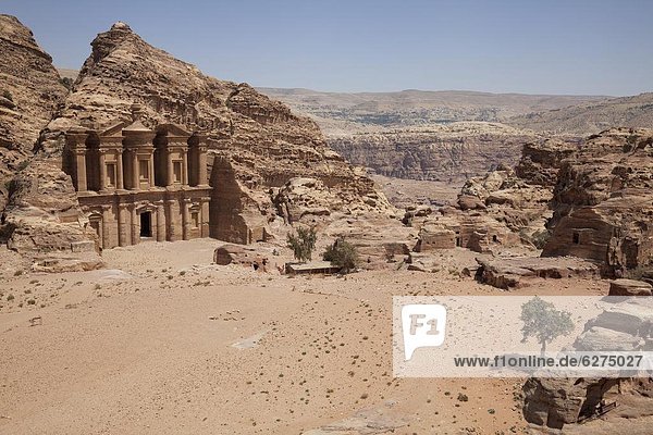 Felsbrocken  Fassade  rot  Naher Osten  schnitzen  UNESCO-Welterbe  Kloster  Petra
