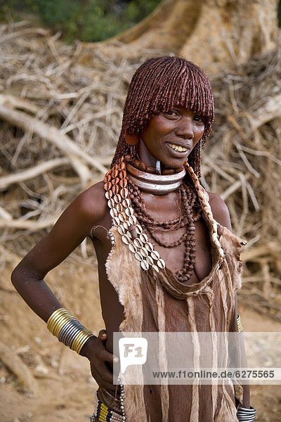 Portrait  Frau  Locke  Afrika  Äthiopien  Haar  ocker