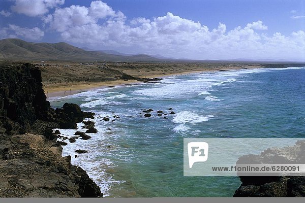 North coast beach  near El Cotillo  Fuerteventura  Canary Islands  Spain  Atlantic  Europe