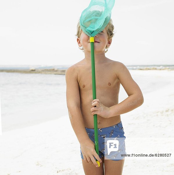 Strand  Junge - Person  Stange  angeln