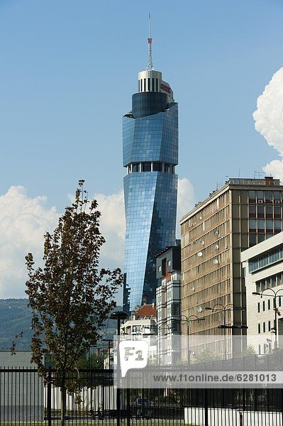 Avaz Twist Tower  headquarters of the newspaper Dnevni Avaz  Sarajevo  Bosnia and Herzegovina  Europe