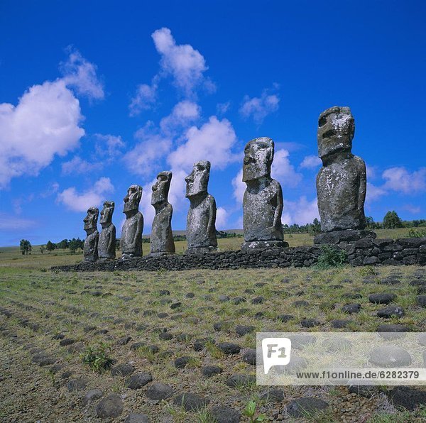 Osterinsel Rapa Nui Meer Statue Pazifischer Ozean Pazifik Stiller Ozean Großer Ozean Chile