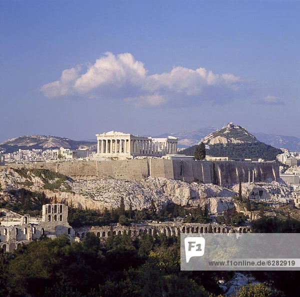 Athen  Hauptstadt  Skyline  Skylines  Hügel  Hintergrund  Akropolis  Griechenland  Lykabettos