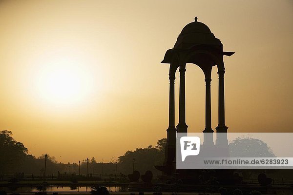 Delhi  Hauptstadt  Silhouette  Sonnenaufgang  Asien  Indien  neu