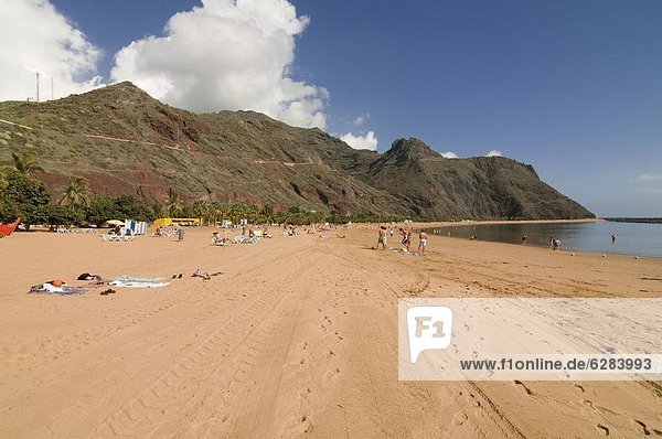 The beach Playa Teresita  Tenerife  Canary Islands  Spain  Atlantic  Europe