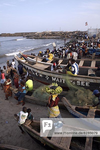 Westafrika  Strand  Boot  angeln  Afrika  Ghana
