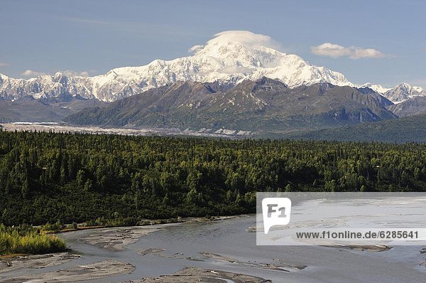 Vereinigte Staaten von Amerika  USA  Fluss  Nordamerika  Berg  Denali Nationalpark  Mount McKinley  Chulitna River  Alaska