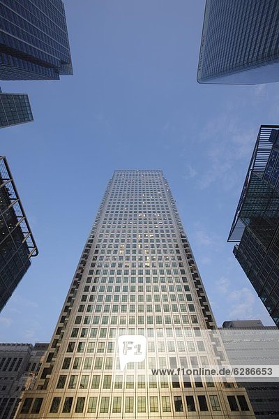 Canary Wharf Tower Docklands London England Großbritannien Europa