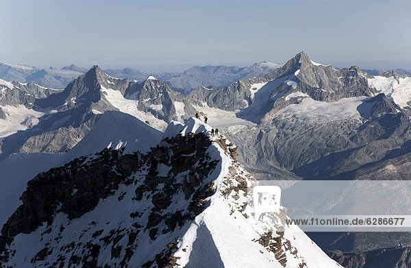 Bergsteiger Europa Monte Rosa Alpen Italien Bergmassiv Piemont