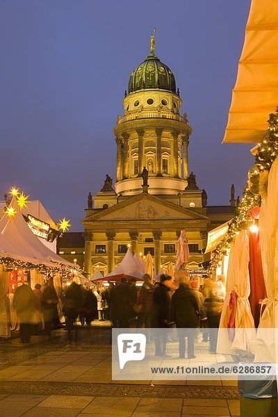 Gendarmen markt Christmas market and Franz Dom  Berlin  Germany  Europe