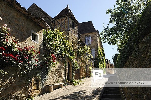 Mittelalter Frankreich Europa Straße Stadt Dordogne alt