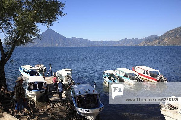Boats  Lake Atitlan  Guatemala  Central America