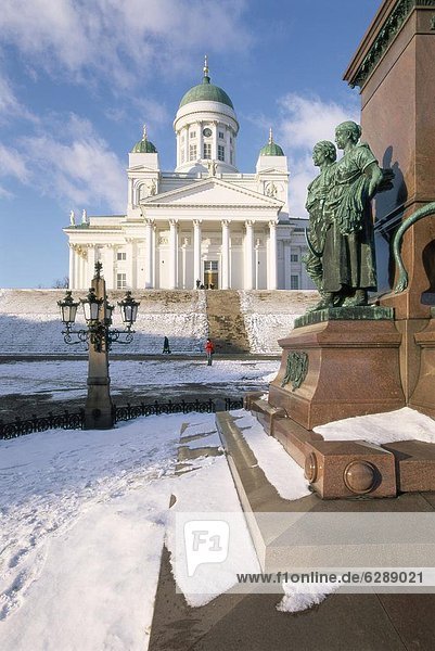 Helsinki  Hauptstadt  Europa  Winter  Kathedrale  Christ  Finnland  Skandinavien  Schnee