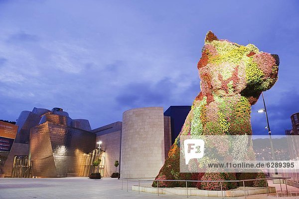 Europa  Skulptur  Blume  Hund  Bilbao  Spanien