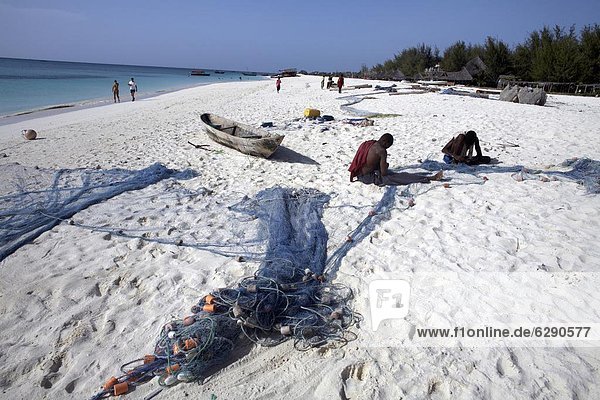 Fishermen on Kendwa Beach  Zanzibar  Tanzania  East Africa  Africa