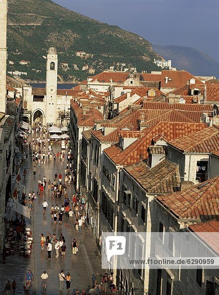 Europa sehen Straße Uhr Kroatien Dubrovnik