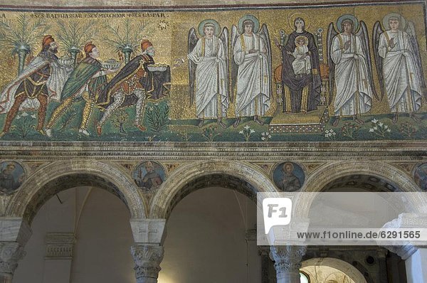 Geschenk  Europa  bringen  Heiligkeit  3  Zeichnung  König - Monarchie  UNESCO-Welterbe  Basilika  Jahrhundert  Emilia-Romangna  Italien  Mosaik  Ravenna