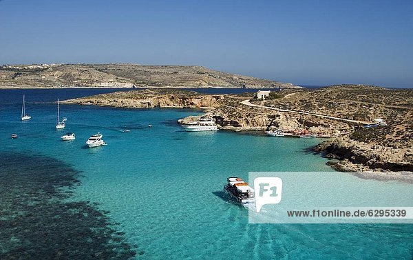 Europa blau Ansicht Luftbild Fernsehantenne Lagune Malta