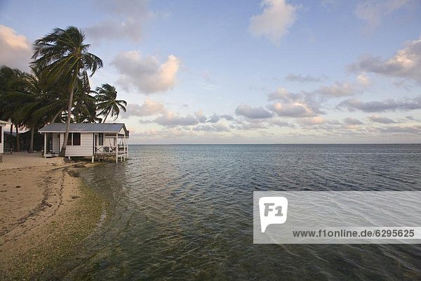 Beach cabana  Tobaco Caye  Belize  Central America