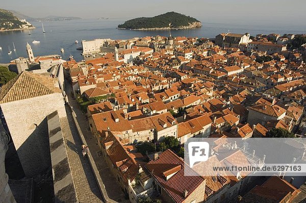 Stadtmauer Europa Adriatisches Meer Adria Kroatien Dalmatien Dubrovnik