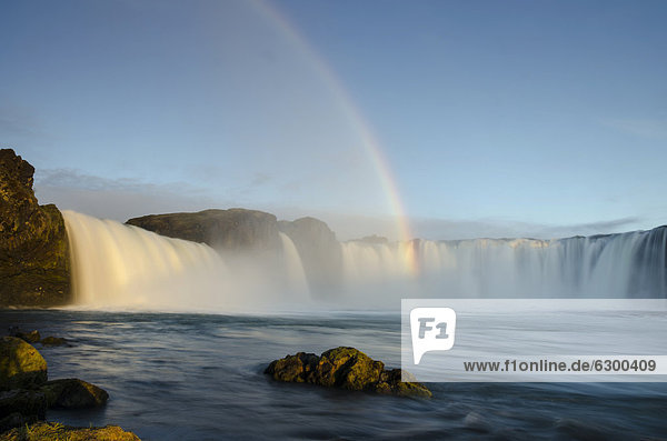 Rainbow Go_afoss waterfall on the Skj·lfandafljÛt river Ring Road Nor_urland eystra Northeast Iceland Iceland Europe