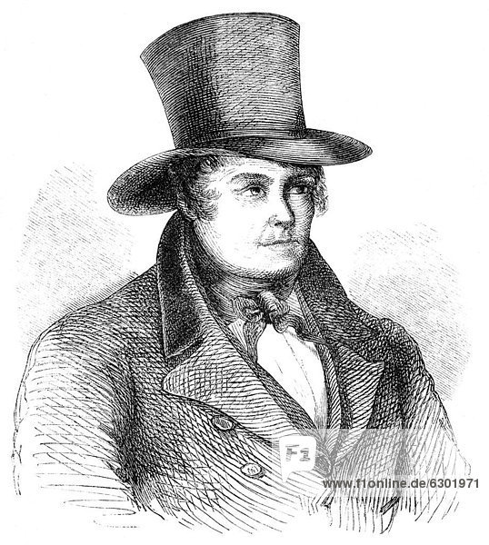 Historische Zeichnung aus dem 19. Jahrhundert  Portrait von Daniel O'Connell oder DÛnall Conaill  1775 - 1847  ein irischer Politiker