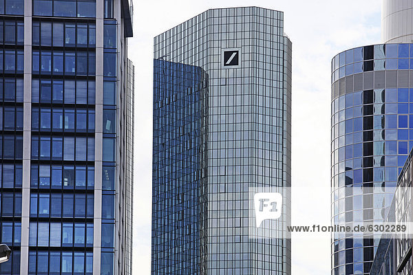 Deutsche Bank office building  headquarters  Financial District  Frankfurt am Main  Hesse  Germany  Europe