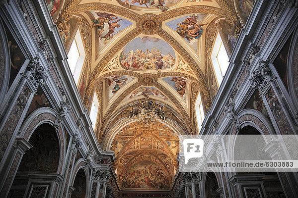 Decke der Kirche in der Certosa di San Martino auf dem Vomero oberhalb von Neapel  Kampanien  Italien  Europa