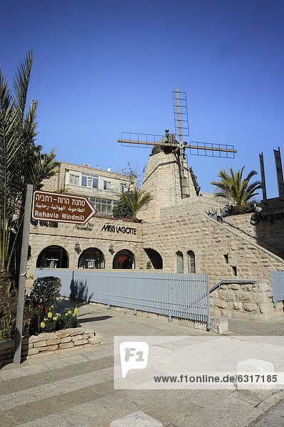 Rehavia Windmill  landmark  museum  Mishkenot Shaíananim  Jewish neighbourhood  West Jerusalem  Jerusalem  Israel  Middle East